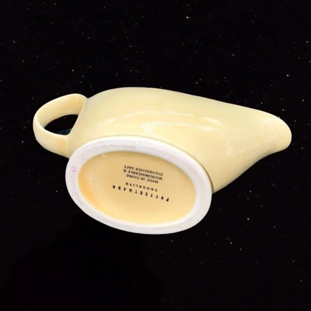 Pottery Barn Sausalito Yellow/Amber Gravy Boat 5”T‎ 9”W Pottery Dinnerware
